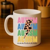 Autism Awareness Retro Cheetah Coffee Mug thumb 4