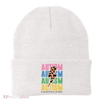 Autism Awareness Retro Cheetah Beanie