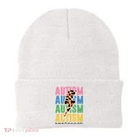 Autism Awareness Retro Cheetah Beanie thumb 0