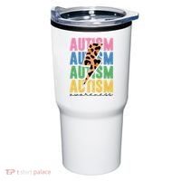 Autism Awareness Retro Cheetah Tumbler thumb 0