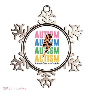 Autism Awareness Retro Cheetah Ornament