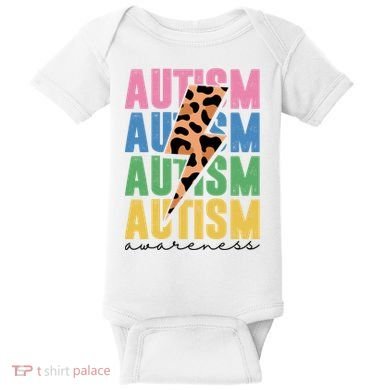 Autism Awareness Retro Cheetah Baby Bodysuit