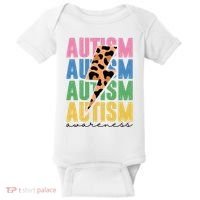Autism Awareness Retro Cheetah Baby Bodysuit thumb 0