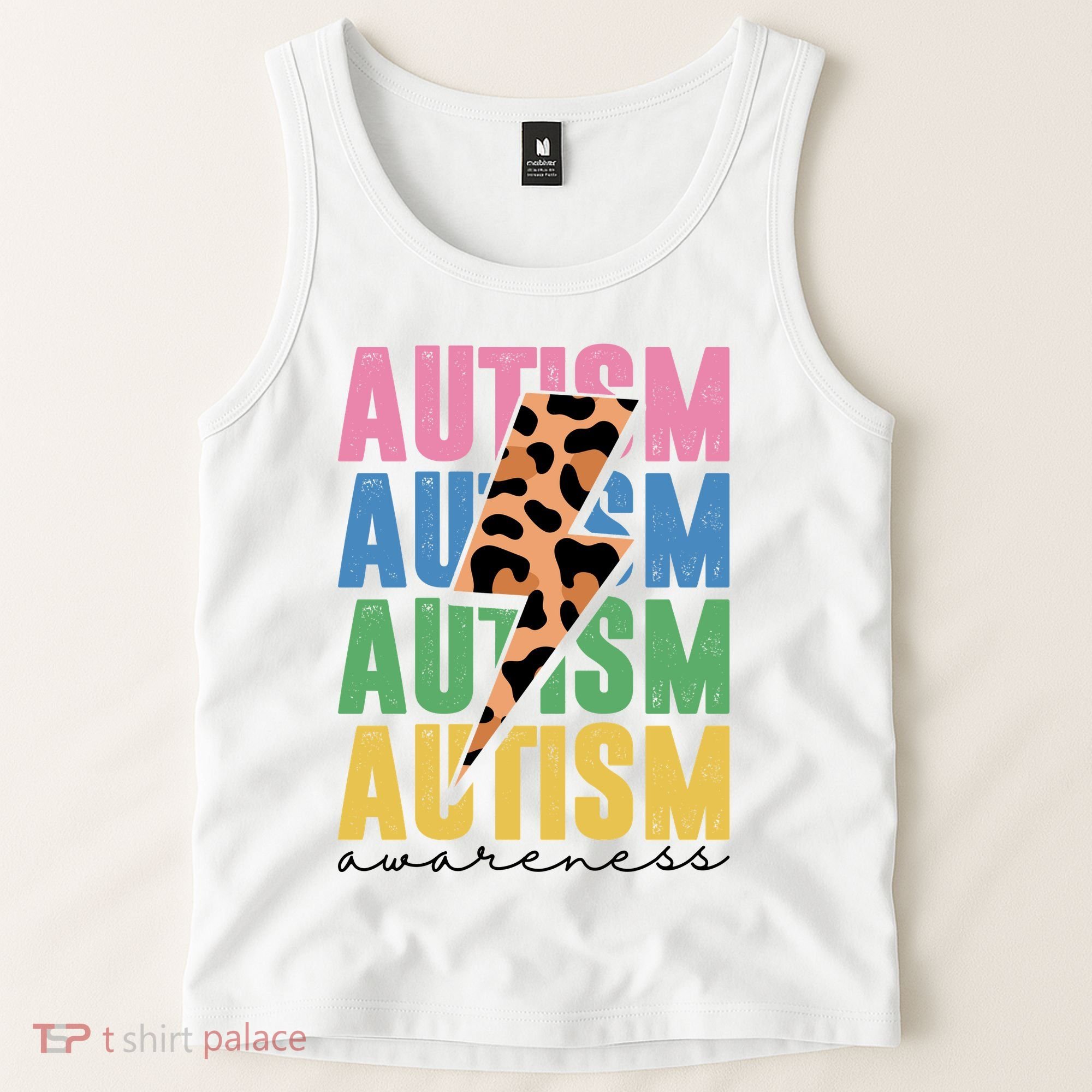 Autism Awareness Retro Cheetah Tank Top