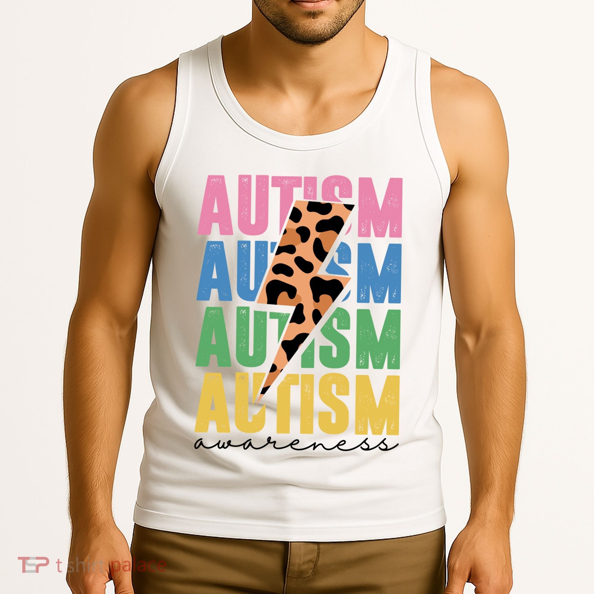 Autism Awareness Retro Cheetah Tank Top