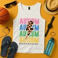 Autism Awareness Retro Cheetah Tank Top thumb 4