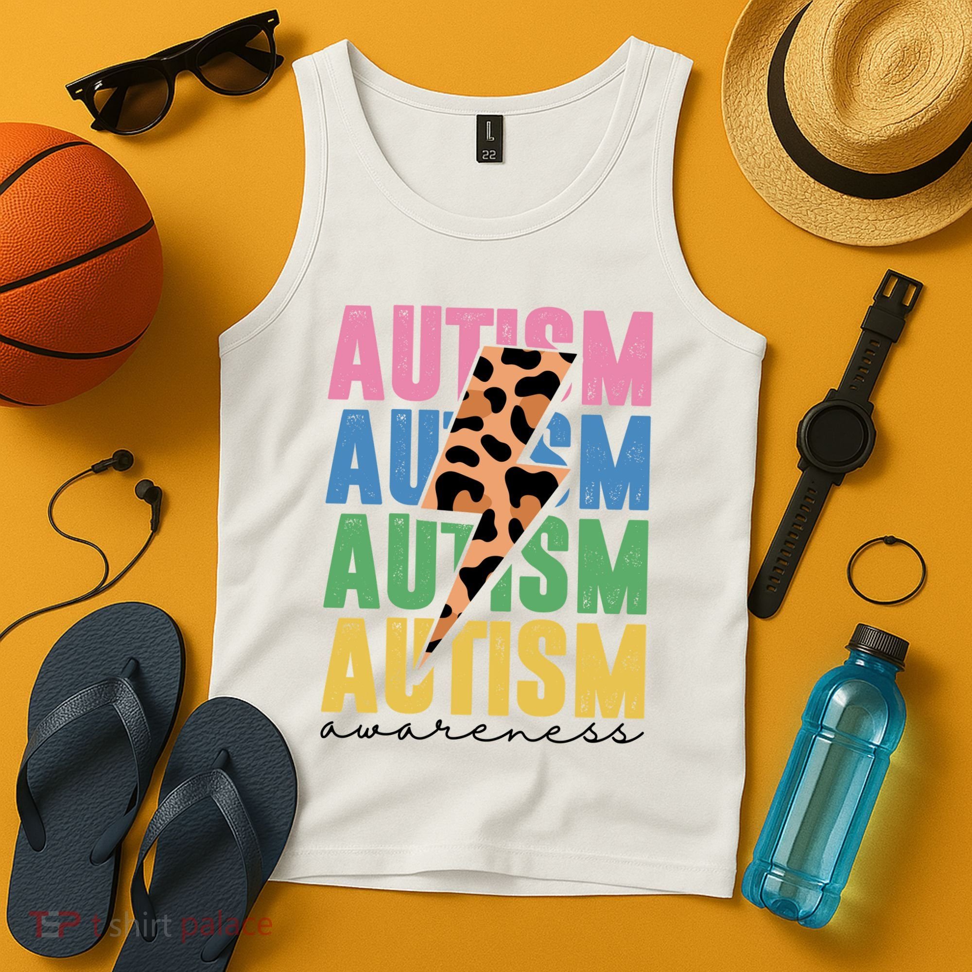 Autism Awareness Retro Cheetah Tank Top