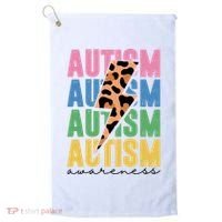 Autism Awareness Retro Cheetah Golf Towel thumb 0