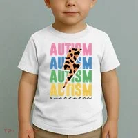 Autism Awareness Retro Cheetah Toddler T-Shirt thumb 2