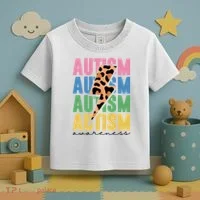 Autism Awareness Retro Cheetah Toddler T-Shirt thumb 3