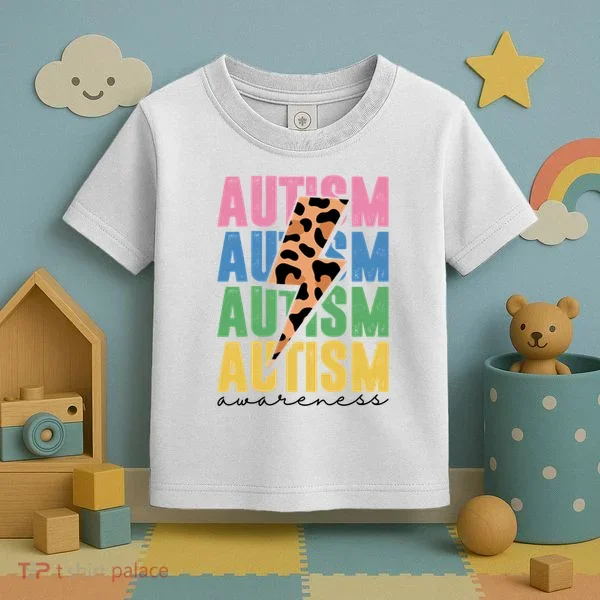Autism Awareness Retro Cheetah Toddler T-Shirt