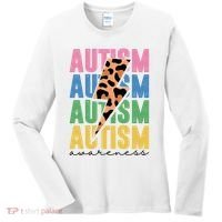 Autism Awareness Retro Cheetah Women's Long Sleeve Shirt thumb 0