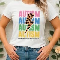 Autism Awareness Retro Cheetah Women's T-Shirt thumb 2
