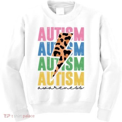 Autism Awareness Retro Cheetah Kids Sweatshirt