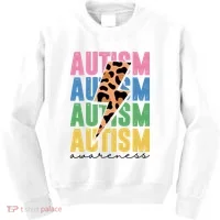 Autism Awareness Retro Cheetah Kids Sweatshirt thumb 0