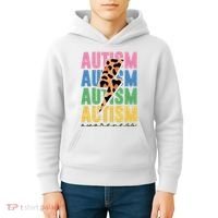 Autism Awareness Retro Cheetah Kids Hoodie thumb 4