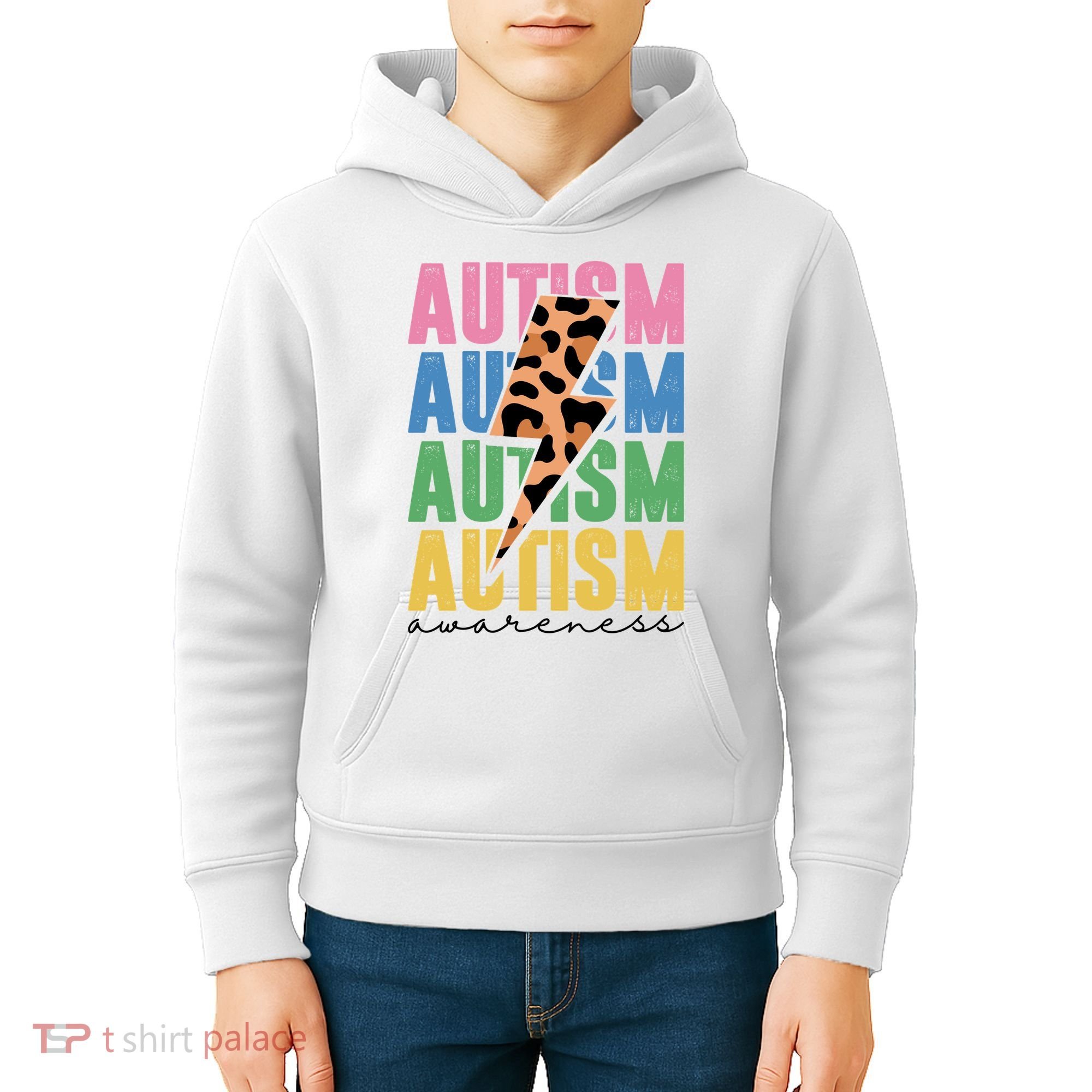 Autism Awareness Retro Cheetah Kids Hoodie