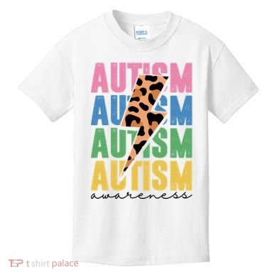 Autism Awareness Retro Cheetah Kids T-Shirt