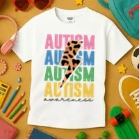 Autism Awareness Retro Cheetah Kids T-Shirt thumb 3