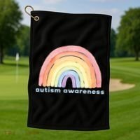 Autism Awareness Rainbow Golf Towel thumb 1