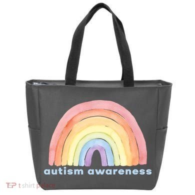 Autism Awareness Rainbow Tote Bag