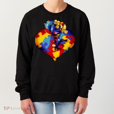 Autism Awareness Rose Heart Women's Sweatshirt