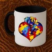 Autism Awareness Rose Heart Coffee Mug thumb 2