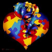 Autism Awareness Rose Heart Ornament thumb 1