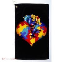 Autism Awareness Rose Heart Golf Towel thumb 0