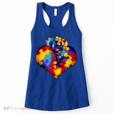 Autism Awareness Rose Heart Women's Tank Top