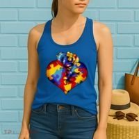 Autism Awareness Rose Heart Women's Tank Top thumb 2