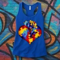 Autism Awareness Rose Heart Women's Tank Top thumb 3