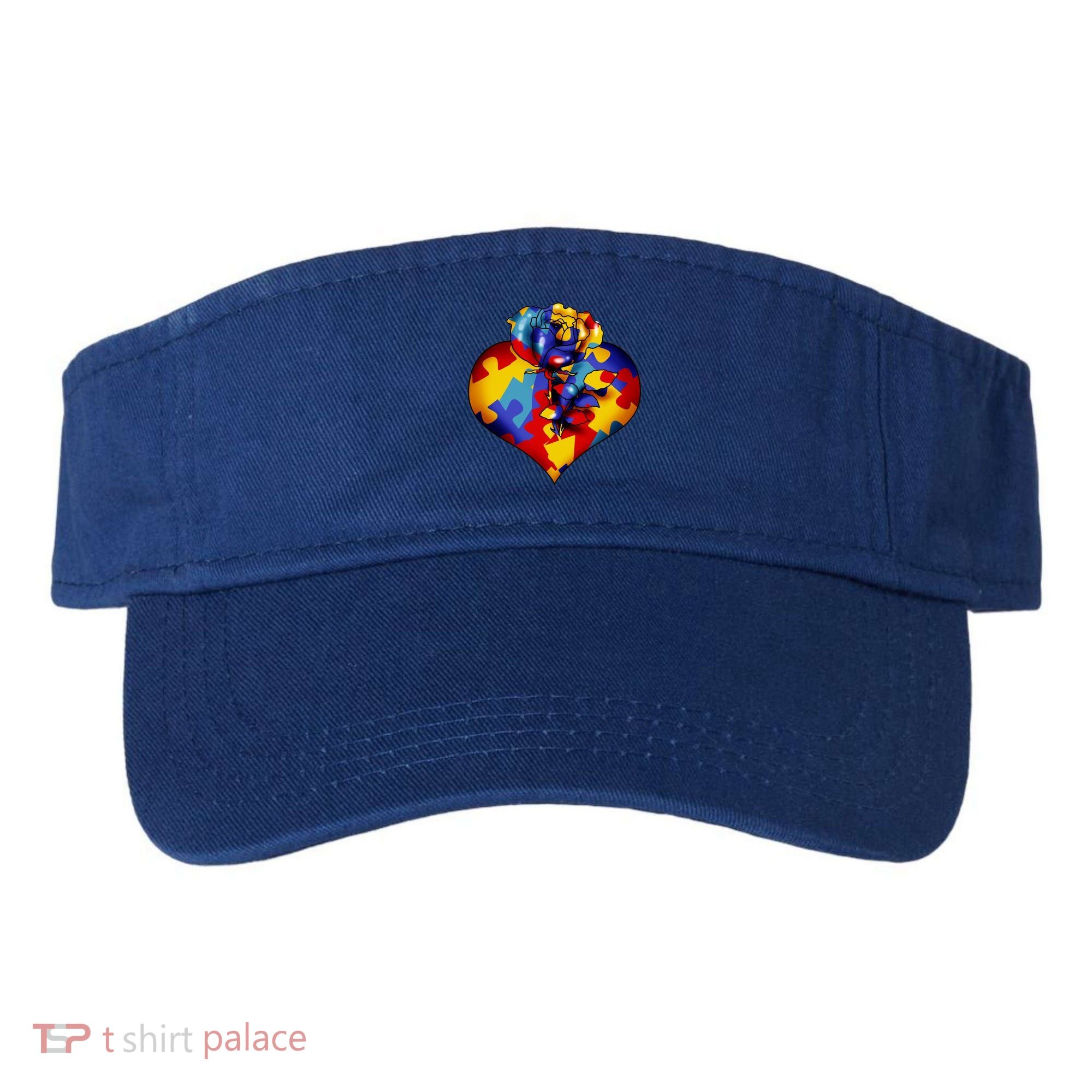 Autism Awareness Rose Heart Visor