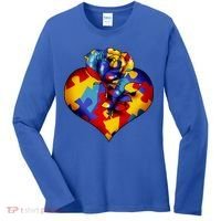 Autism Awareness Rose Heart Women's Long Sleeve Shirt thumb 0