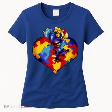 Autism Awareness Rose Heart Women's T-Shirt