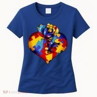 Autism Awareness Rose Heart Women's T-Shirt thumb 0