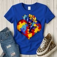 Autism Awareness Rose Heart Women's T-Shirt thumb 3