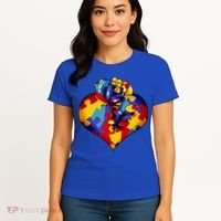 Autism Awareness Rose Heart Women's T-Shirt thumb 4