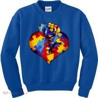 Autism Awareness Rose Heart Kids Sweatshirt thumb 0