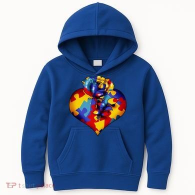 Autism Awareness Rose Heart Kids Hoodie