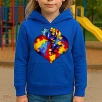 Autism Awareness Rose Heart Kids Hoodie thumb 3