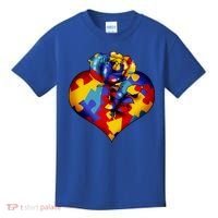 Autism Awareness Rose Heart Kids T-Shirt thumb 0