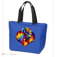 Autism Awareness Rose Heart Tote Bag thumb 3