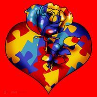 Autism Awareness Rose Heart Santa Hat thumb 1