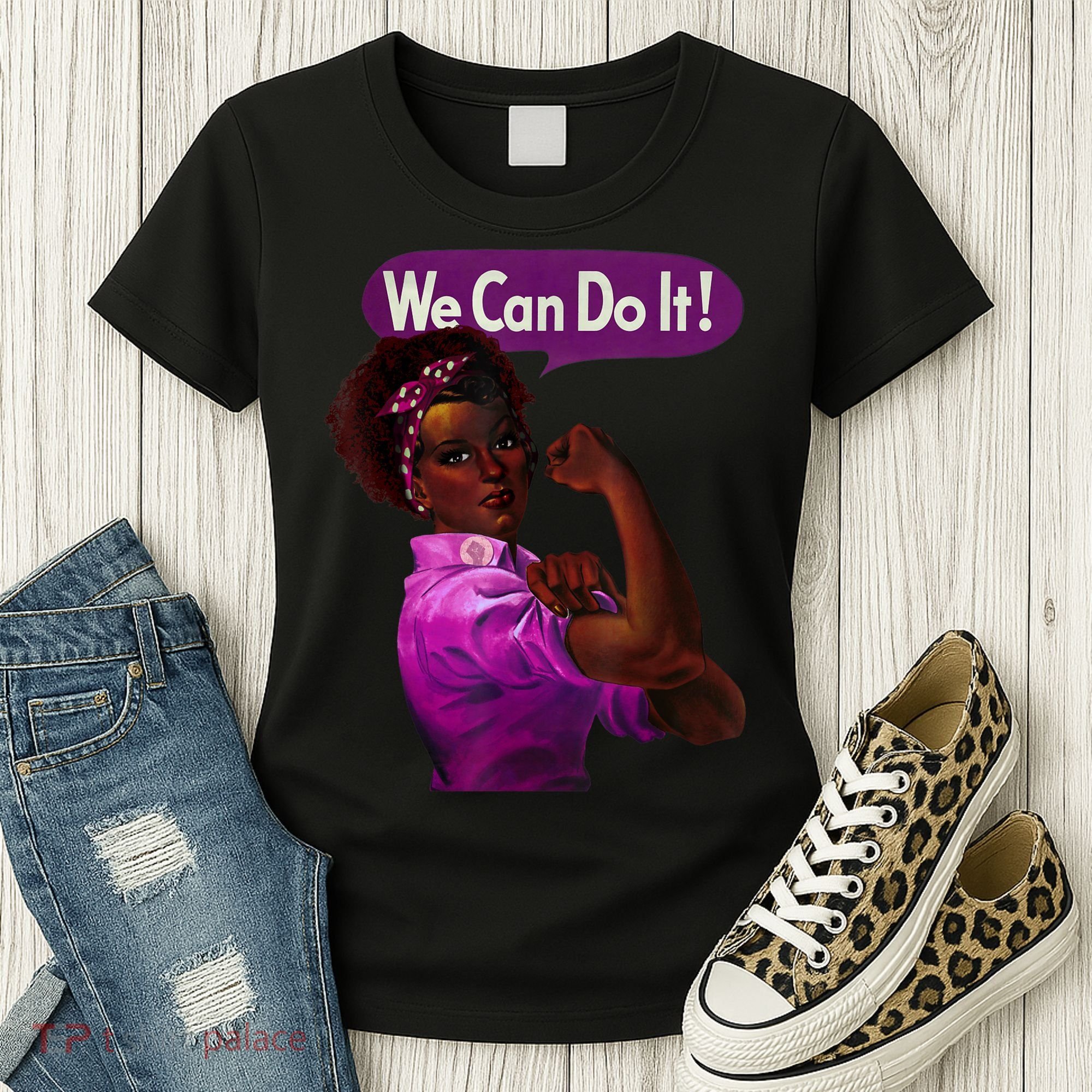 African American Rosie The Riveter Black History Women's T-Shirt
