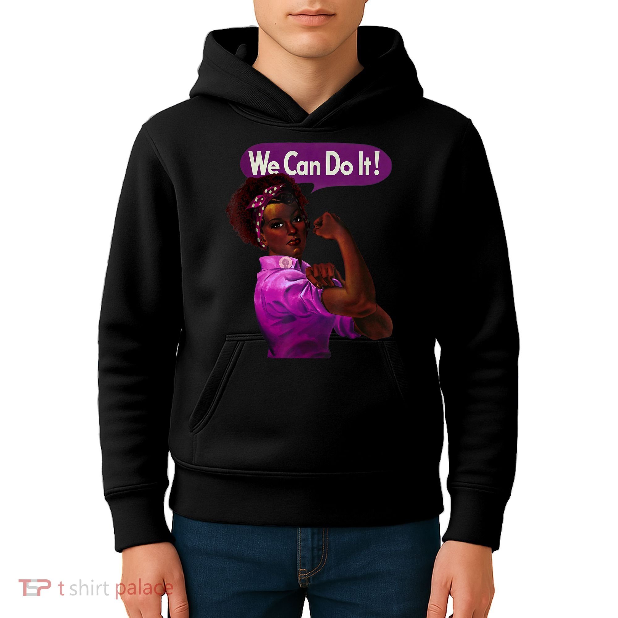 African American Rosie The Riveter Black History Kids Hoodie