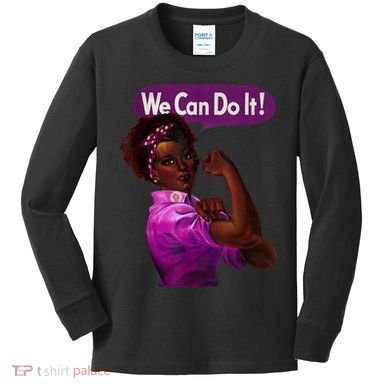 African American Rosie The Riveter Black History Kids Long Sleeve Shirt