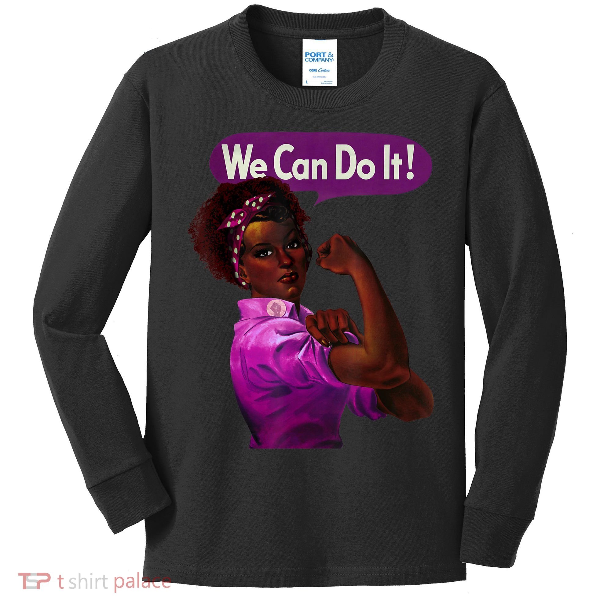 African American Rosie The Riveter Black History Kids Long Sleeve Shirt