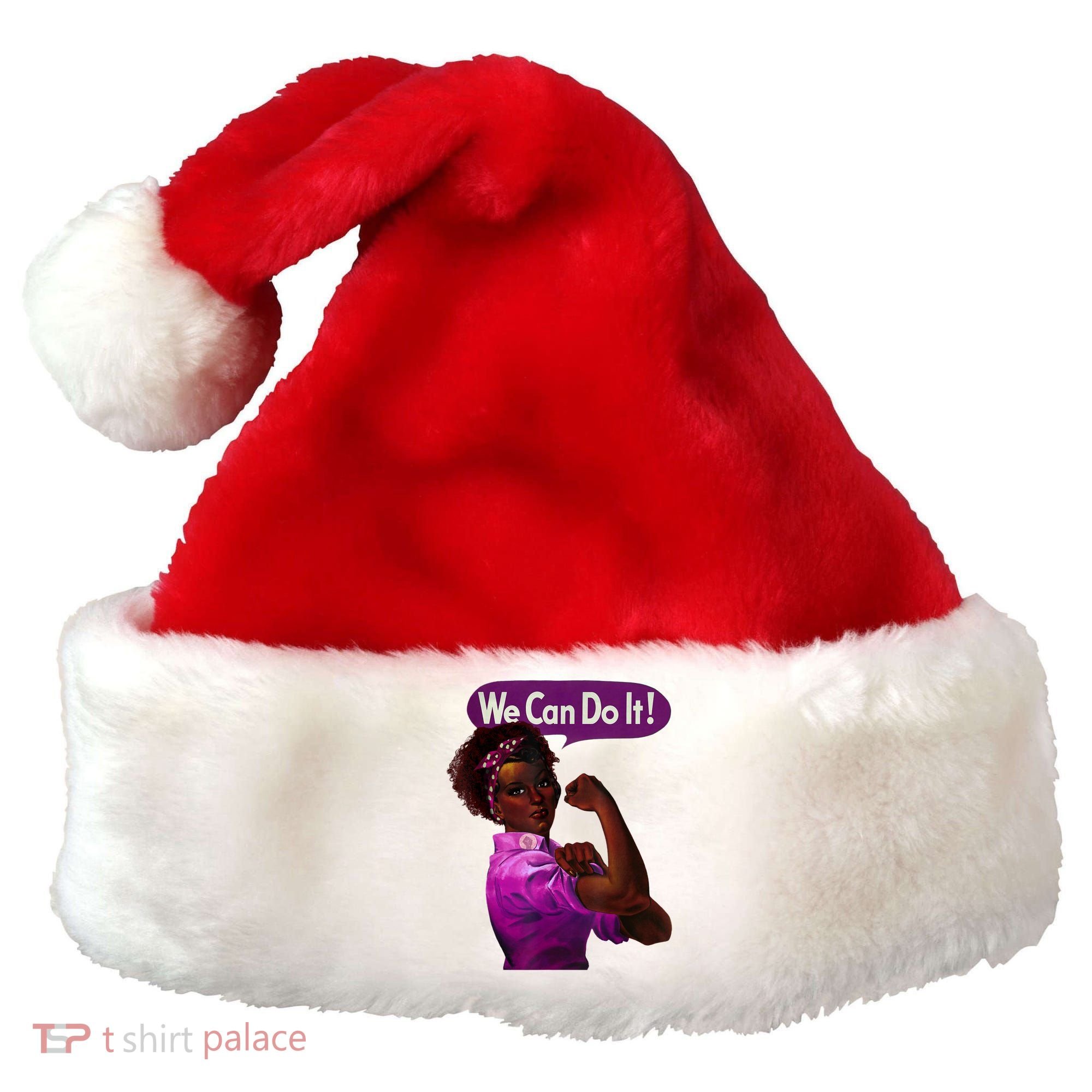 African American Rosie The Riveter Black History Santa Hat