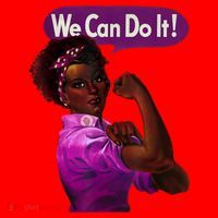 African American Rosie The Riveter Black History Santa Hat thumb 1